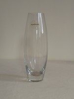 Régi vintage egyedi készítésű skandináv fújt üveg váza, Handmade jelzéssel 18 cm
