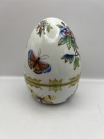 Herendi Viktória mintás porcelán tojás bobonier. 11 x 16 cm-es 5025