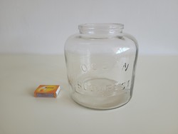 Régi 2,5 literes Óceán Budapest nagy méretű antik ruszlis konzerv üveg 17.5 cm konzervgyári
