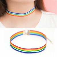 Nym46 - necklace made of striped ripstop ribbon