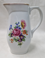 Zsolnay flower pattern porcelain jug in perfect condition 20 cm.