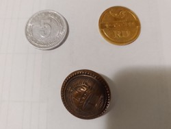 Foreign coins: kopek, groschen, mark, drachma, crown, lei, dinar, Danish mark, crown