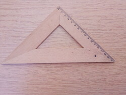 Wooden ruler - rectangular, 16 cm.
