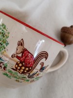 Kerámia kávés csésze - mókuska / 70-es, 80-as évekből