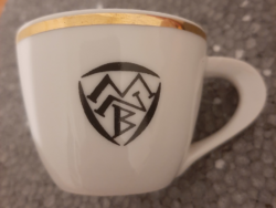 Zsolnay coffee cup mnb inscription, logo coffee cup