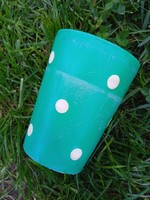 Retro polka dot kindergarten plastic cup (green)
