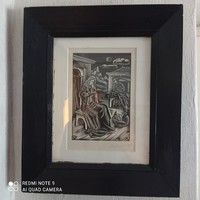 Collection sale due to illness: Molnár c. Pál (1894-1981) woodcut marked mcp