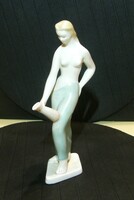 Káldor Aurél - Ritka iparművészeti korsós lány - 23 cm