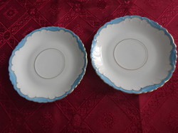Csehszlovák minőségi porcelán teáscsésze alátét, átmérője 14 cm. Két darab. Vanneki.