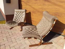 Ingmar Relling design,skandináv  bőr fotel, párban