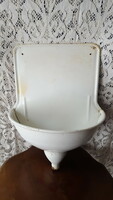 Old small, enameled plate wall well, hand basin