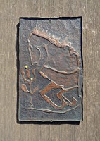Horse with flowers, bronze mural