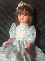 Szépséges, régi, antik bájos papírmasé fejű kislány baba eredeti ruházatban