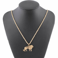 Nym40 - golden lion pendant with twisted necklace 37x25mm