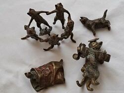 Rare collectors! Antique Viennese bronze cat statue / figure collection