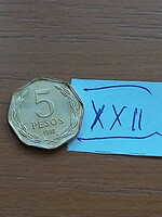 Chile 5 peso 1996 aluminum bronze bernardo o'higgins xxii