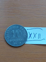 German Empire deutsches reich 10 pfennig 1921 zinc, ii. William xxii