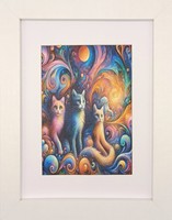 Kozmikus cicák - selyem fali/asztali kép