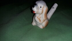 Retro porcelain puppy figure, which is also a working whistle, 5 cm according to the pictures 2.