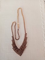 Czech crystal / garnet necklace - open neck approx. 41 cm.