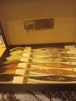 Antik 24k arany bevonatú angol stílusú hal tálaló kés szett Új állapotban