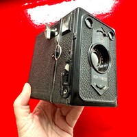 Zeiss Ikon Box Tengor - Német Zeiss Ikon Boxkamera 54/2 - Goerz Frontar, fényképező + eredeti Bőrtok