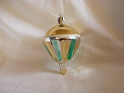 Old glass Christmas tree decoration - striped snail!