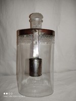 Large antique perfume bottle with Dralle mark, matching box. Protected marked measuring vessel