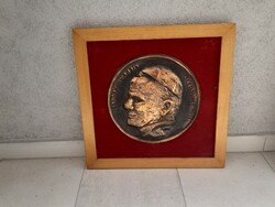 Ii. Pope János Pál copper plate relief goldsmith's work