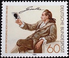 N1121 / Germany 1982 Johann Wolfgang von Goethe stamp postal clerk