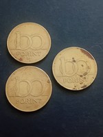 3 HUF 100 coins 1995