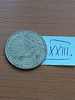 Yugoslavia 2 dinars 1985 nickel-brass xxiii