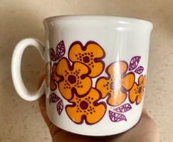 Retro Zsolnay small mug with floral pattern