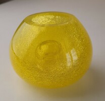 Retró Karcagi fátyolüveg kis váza és gyertyatartó