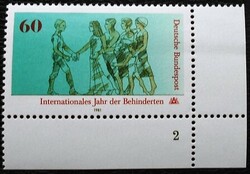 N1083s / Németország 1981 A fogyatékkal élők nemzetközi éve bélyeg postatiszta ívsarki