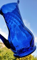 Blue glass jug 20cm, 7dl