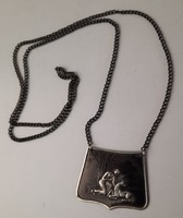 Vintage metal pendant with chain