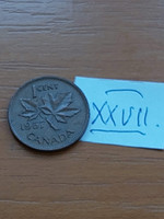 Canada 1 cent 1957 ii. Elizabeth, bronze xxvii