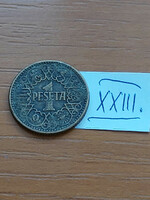 Spain 1 peseta 1944 aluminum bronze, francisco franco xxiii