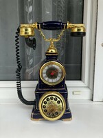 Vintage porcelán telefon órával
