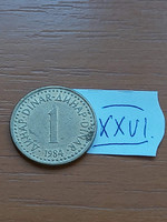 Yugoslavia 1 dinar 1984 nickel-brass xxvi