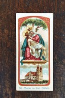 Old prayer card, holy image - place of worship, place of farewell