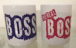 2 Mugs with boss inscription 9.5 Cm