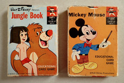 Retró Walt Disney oktató Mickey Mouse egér + Dzsungel könyve Maugli amerikai gyerek kártya játék