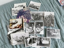 Veteran rally photo, photo package...Gal with sign...31 Pieces ..Retro!