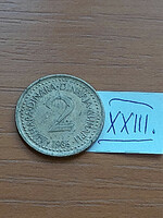 Yugoslavia 2 dinars 1986 nickel-brass xxiii