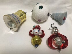 Antique, old Christmas tree decoration package 5 pcs (ladybug, bell...)