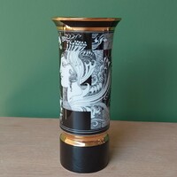 Szász Endre Hollóházi porcelán váza 20 cm