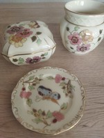 Zsolnay butterfly set of 3 pieces. Bonbonnier, small vase, small bowl