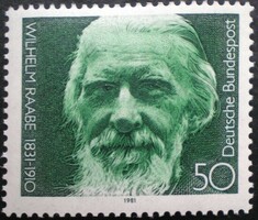 N1104 / Germany 1981 wilhelm raabe poet stamp postal clerk